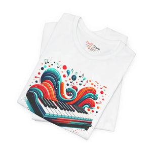 Artistic Ocean Waves Piano Unisex Jersey Tee - Dipaliz - T-shirts