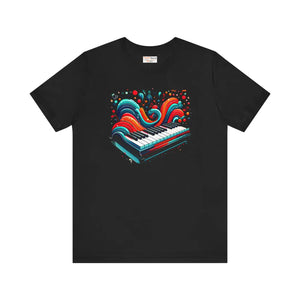 Artistic Ocean Waves Piano Unisex Jersey Tee - Dipaliz - T-shirts
