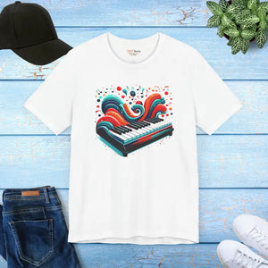 T-shirt - Ocean Waves Piano Unisex Jersey Tee - Artistic Comfort - Dipaliz