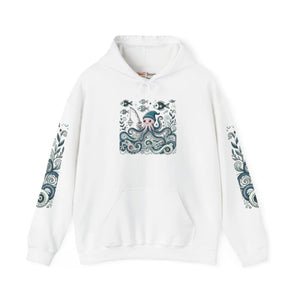 Cozy Whale Art Hoodie - Oceanic Beach Vibes - Dipaliz - Hoodies