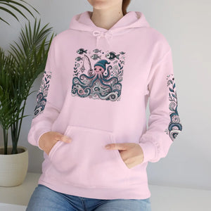 Cozy Whale Art Hoodie - Oceanic Beach Vibes - Dipaliz - Hoodies