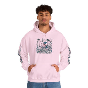 Cozy Whale Art Hoodie - Oceanic Beach Vibes - Dipaliz - Hoodies