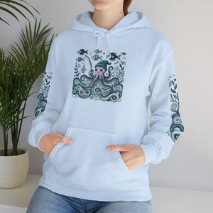 Cozy Whale Art Hoodie - Oceanic Beach Vibes - Dipaliz - Hoodies