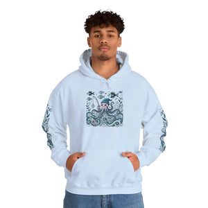 Cozy Whale Art Hoodie - Oceanic Beach Vibes - Dipaliz - Hoodies