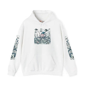 Oceanic Adventure Hoodie - Beach Vibes Whale Art Comfort - Dipaliz - s / White - Hoodies