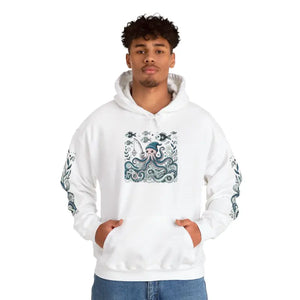 Oceanic Adventure Hoodie - Beach Vibes Whale Art Comfort - Dipaliz - Hoodies