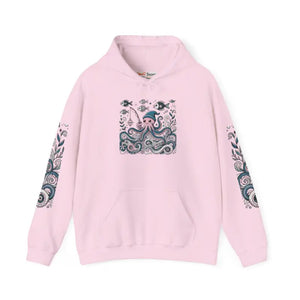 Oceanic Adventure Hoodie - Beach Vibes Whale Art Comfort - Dipaliz - s / Light Pink - Hoodies