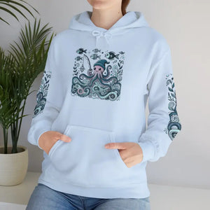 Oceanic Adventure Hoodie - Beach Vibes Whale Art Comfort - Dipaliz - s / Light Blue - Hoodies