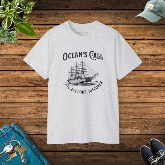 Ocean’s Call Sail Explore Discover Tee for Bold Adventurers - Ash / s T-shirt