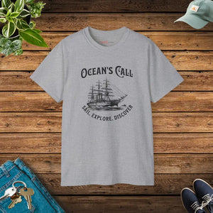 Adventure Explorer Tee - Oceans Call Sail Graphics - Dipaliz - Sport Grey / s - T-shirts
