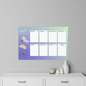 Wall Decals October Planner Durable Polyester - Dipaliz - Home Decor