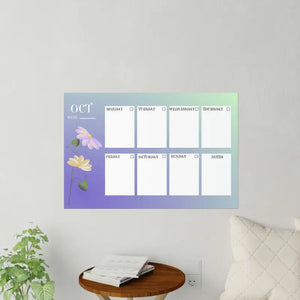 Wall Decals October Planner Durable Polyester - Dipaliz - Home Decor