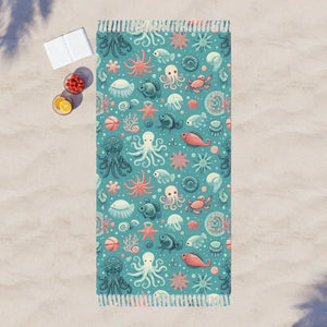 Boho Beach Bliss Marine Life Blanket - Soft Polyester - Dipaliz - 38’’ × 81’’ / Towels