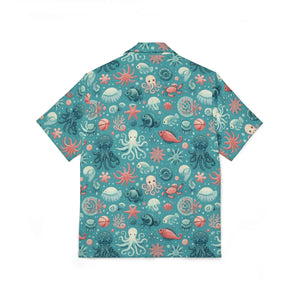 Vibrant Marine-themed Hawaiian Camp Shirt - Ocean Charm - Dipaliz - Shirts - Xs