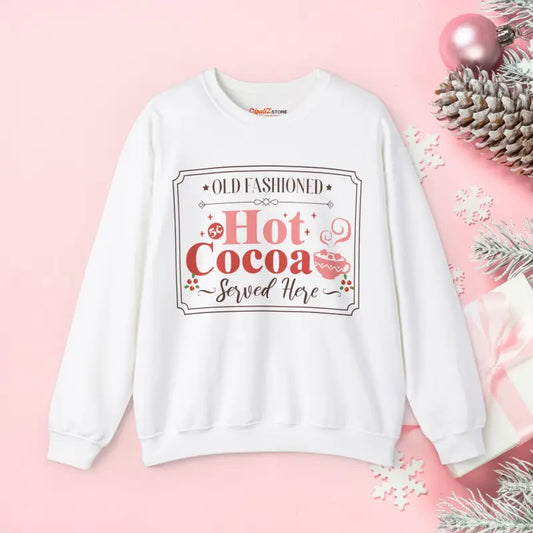 Cozy Up in Style: Unisex Old Fashioned Hot Cocoa Sweatshirt - s / White