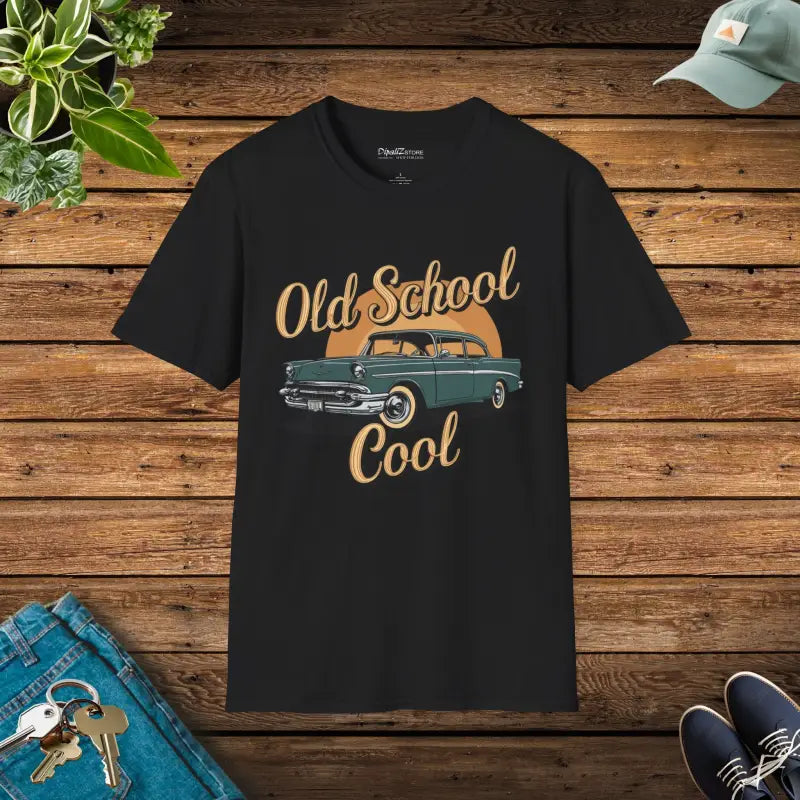 Vintage Car Tee: Cool Comfort in Soft Ring-spun Cotton - Black / s T-shirt