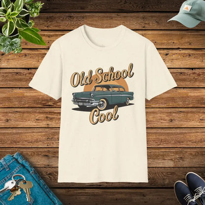 Vintage Car Tee: Cool Comfort in Soft Ring-spun Cotton - Natural / s T-shirt