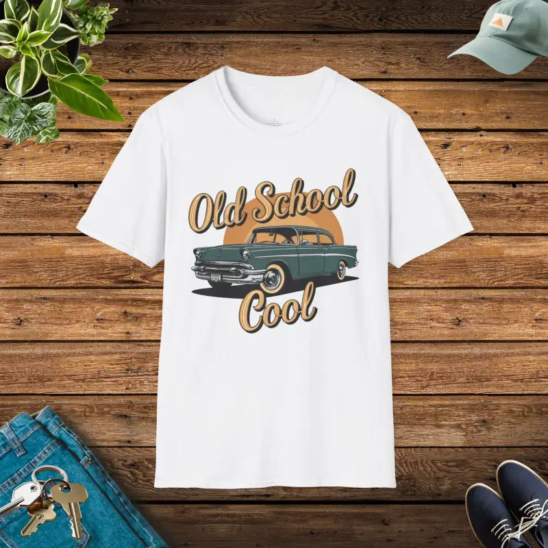 Vintage Car Tee: Cool Comfort in Soft Ring-spun Cotton - White / s T-shirt