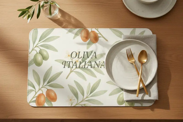 Italiana Leather Placemat - Italian Countryside Design - Dipaliz - 9’’ x 7.5’’ - Home Decor