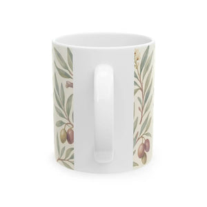 Vintage Olive Branch Ceramic Mug - Botanical Gift - Dipaliz - Mugs