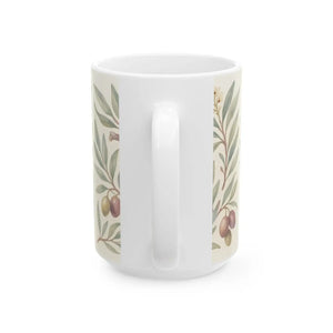 Vintage Olive Branch Ceramic Mug - Botanical Gift - Dipaliz - Mugs