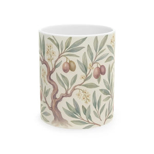 Vintage Olive Branch Ceramic Mug - Botanical Gift - Dipaliz - Mugs
