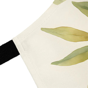Olive Branch Kitchen Apron, Botanical Cooking with Green Print - Aprons