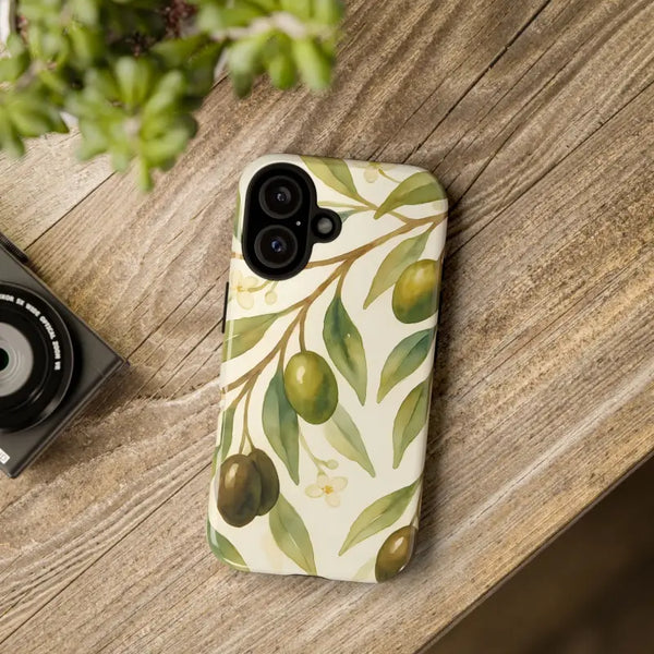 Olive Branch Phone Case - Botanical Protective Design - Dipaliz - Iphone 16 / Glossy