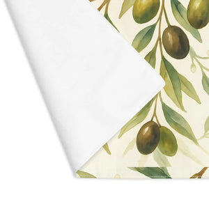 Watercolor Olive Branch Placemat – Cotton Twill - Dipaliz - Placemats