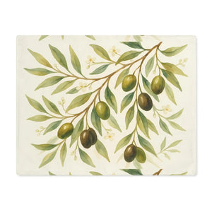 Watercolor Olive Branch Placemat – Cotton Twill - Dipaliz - Placemats