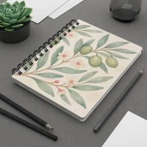 Olive Branch Spiral Journal Glossy Laminated Cover - Dipaliz - one Size - Journals