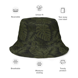 Tropical Olive Reversible Bucket Hat Polyester - Dipaliz - Hats