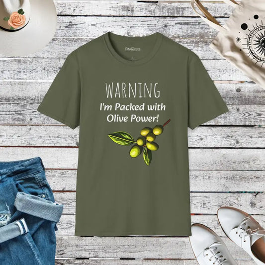 Olive Power Unisex Softstyle T-shirt by Dipaliz - Military Green / s T-shirt