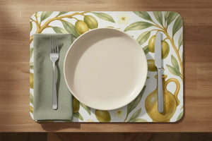 Custom Leather Placemat - Olive Grove Design - Dipaliz - 9’’ x 7.5’’ - Home Decor