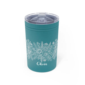 Olivia Floral Insulated Tumbler, 11oz Personalized Travel Cup - Tumblers