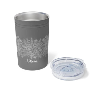 Olivia Floral Insulated Tumbler, 11oz Personalized Travel Cup - Tumblers
