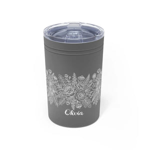 Olivia Floral Insulated Tumbler, 11oz Personalized Travel Cup - Tumblers