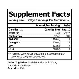 Pure Omega-3 Fish Oil - Natural Lemon Flavor - Dipaliz - Protein Supplements