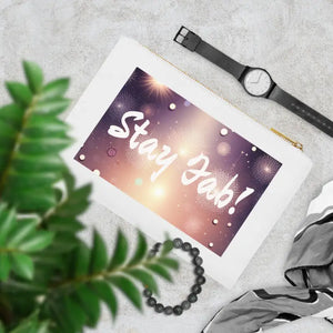 Cotton Canvas Cosmetic Bag On-the-go Glam Gold Zipper - Dipaliz - White / one Size - & Toiletry Bags