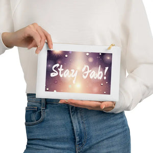 Bags - Cotton Canvas Cosmetic Bag On-the-go Glam Gold Zipper - Dipaliz White / one Size