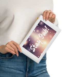 Bags - Cotton Canvas Cosmetic Bag On-the-go Glam Gold Zipper - Dipaliz White / one Size