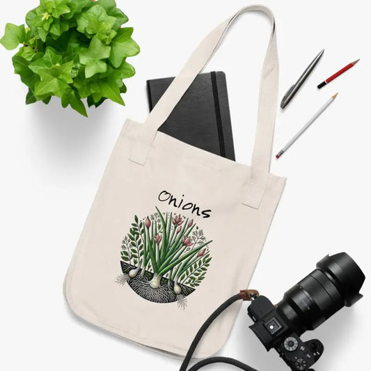 Nature Inspired Organic Canvas Tote Autumn Bag - one Size / Natural Bags