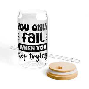 Bpa-free Sipper Glass 16oz with Bamboo Lid - Dipaliz - Tumblers