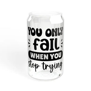 Bpa-free Sipper Glass 16oz with Bamboo Lid - Dipaliz - Without Lid or Straw / Tumblers