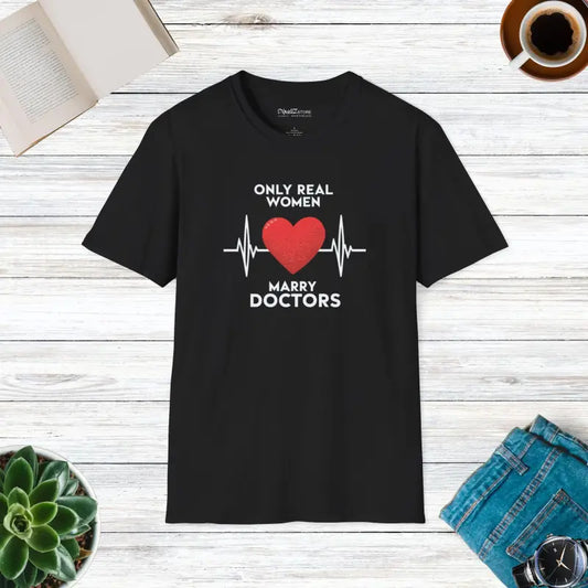 Marry a Doctor Heart Tee: Unisex Comfort & Style - Black / s T-shirt