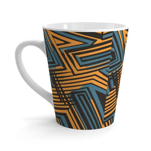 Blue Lined Ceramic Latte Mug - Vibrant Daily Coffee Upgrade - Dipaliz - 12oz - Mugs