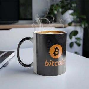Mug - Heat-reactive Orange Bitcoin - Color Changing - Dipaliz 11oz