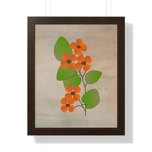 Framed Vertical Poster Orange Flowers Bold Energy Wall Art Dipaliz - 16″ x 20″ / Walnut - Posters Prints & Visual