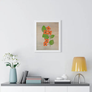Framed Vertical Poster Orange Flowers Bold Energy Wall Art Dipaliz - Posters Prints & Visual Artwork