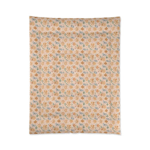 Butterfly Floral Comforter – Cozy Orange Pattern - Dipaliz - Quilts & Comforters